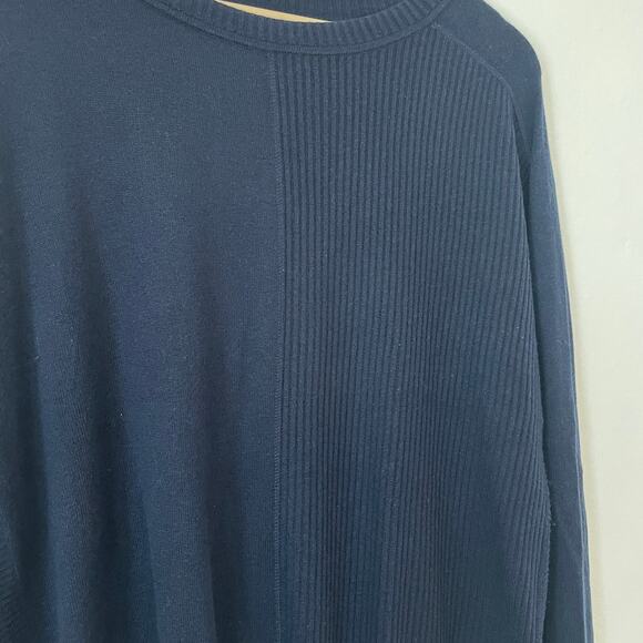 Lafayette 148 – Navy Blue Cinched Hem Wool Blend Sweater - Picture 2 of 7